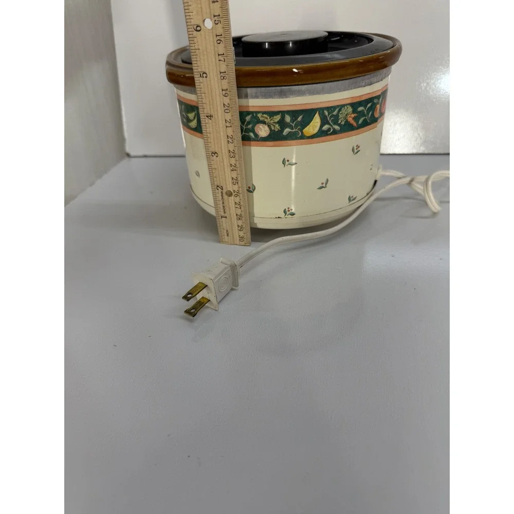 Rival Crock-Ette 1 Qt Slow Cooker Garden of Good Things Vintage Stoneware 3100/2